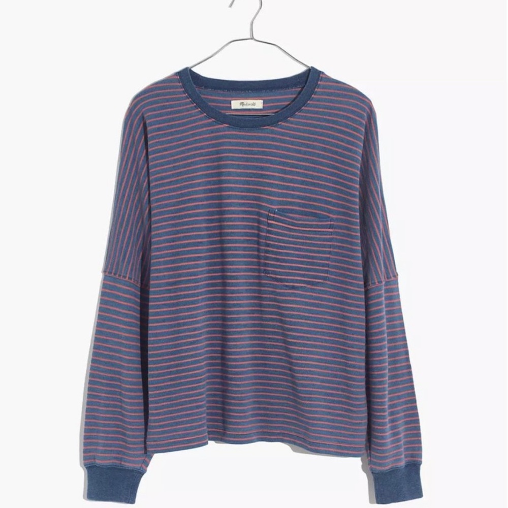 Woman’s Madewell striped pocket long sleeve t S